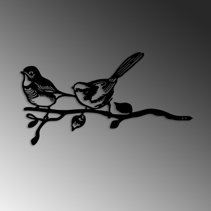 Aberto Design Bird On The Branch 04 - Negro